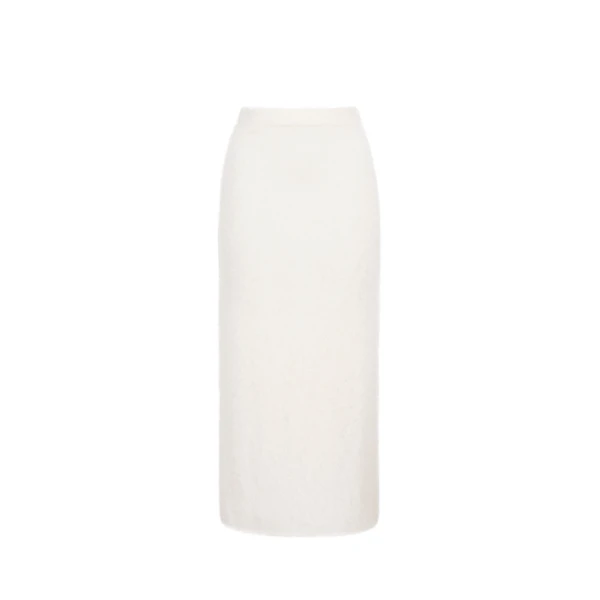 Levi Skirt in Brushed Cashmere, Ivory