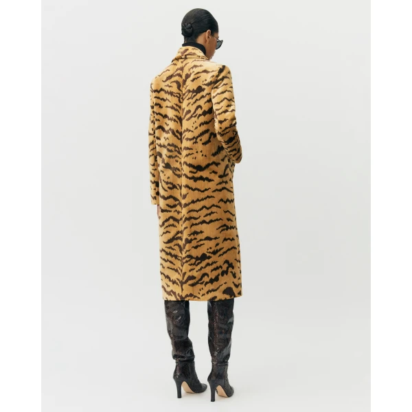 Adam Lippes Margaux Coat in Tiger Jacquard, Tiger