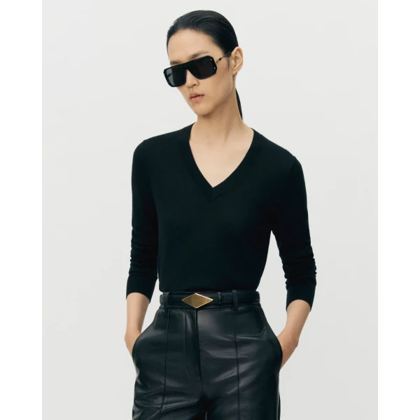 Adam Lippes Marilyn Knit in Fine Cashmere, Black