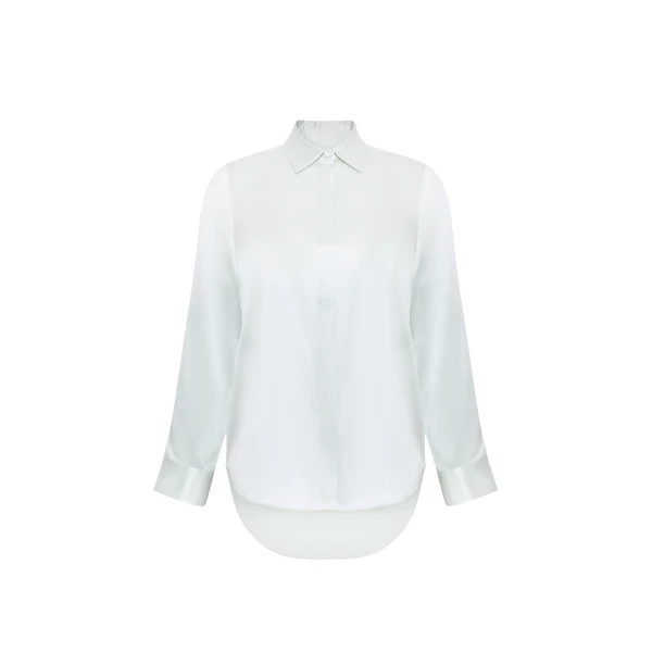 Mathias Shirt in Silk Charmeuse, Mint