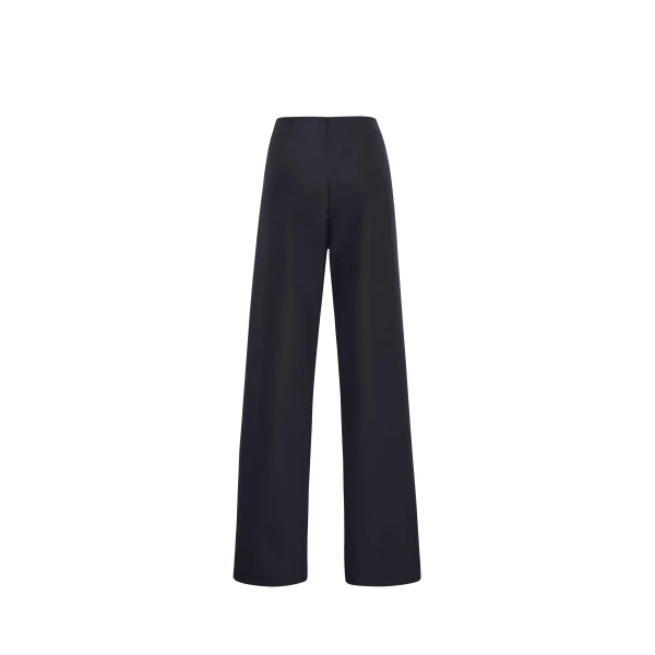 Adam Lippes Noam Pants in Stretch Silk Wool, Black