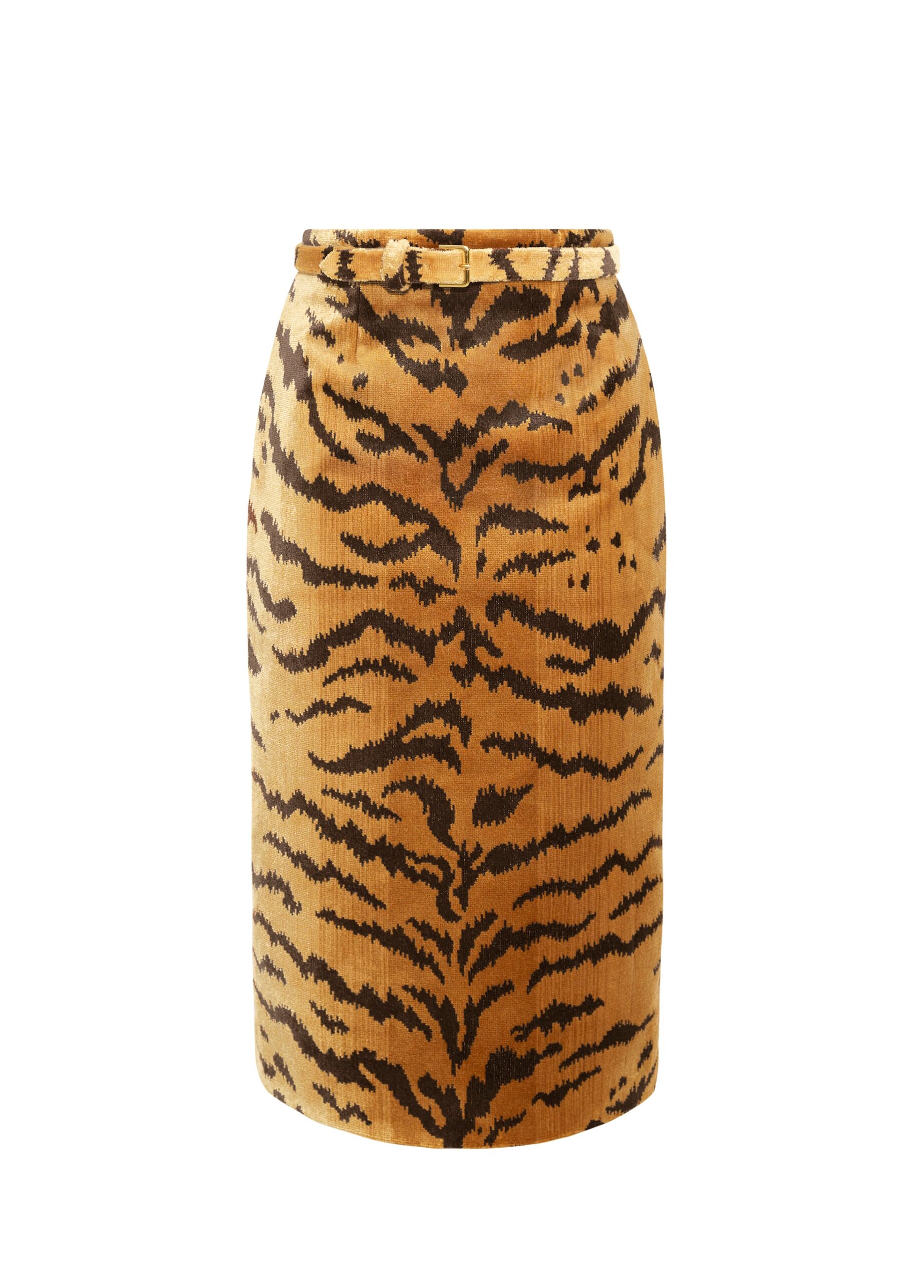Adam Lippes Rei Skirt in Tiger Jacquard, Tiger Adam Lippes Rei Skirt in Tiger Jacquard, Tiger | Pencil Skirts | Luxury Shoes