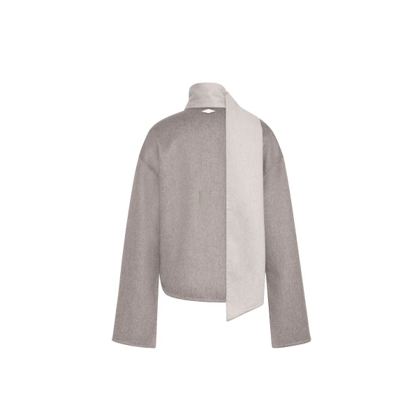 Adam Lippes Rhodes Jacket in Double-Face Cashmere, Mink Grey
