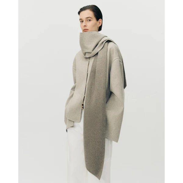 Adam Lippes Rhodes Jacket in Double-Face Cashmere, Mink Grey