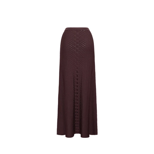Adam Lippes Sarita Skirt in Viscose Python, Espresso