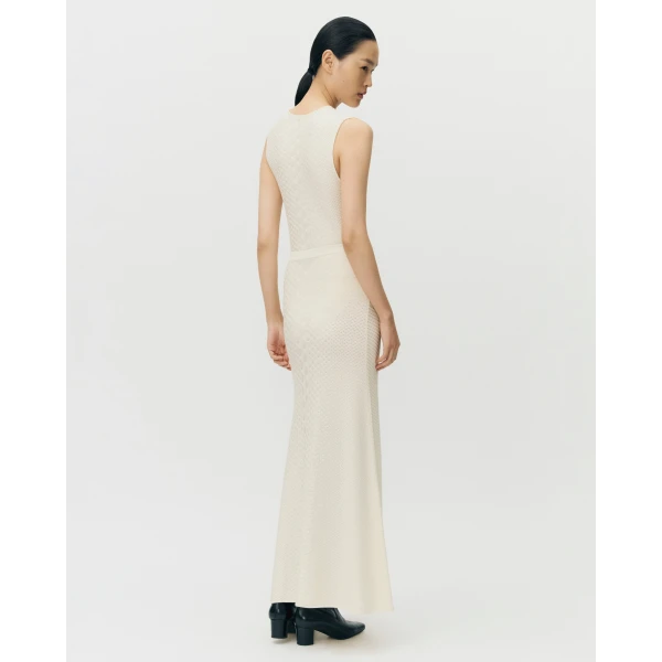 Adam Lippes Sarita Skirt in Viscose Python, Ivory