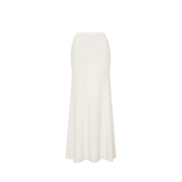 Sarita Skirt in Viscose Python, Ivory