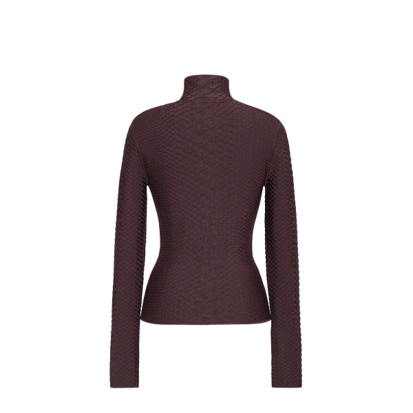 Adam Lippes Sarita Top in Viscose Python, Espresso