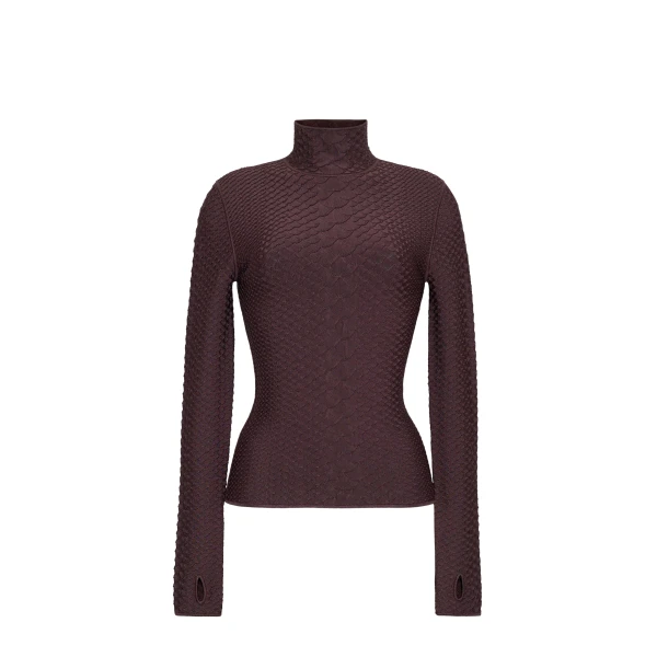 Adam Lippes Sarita Top in Viscose Python, Espresso | Sweaters | Luxury Shoes 