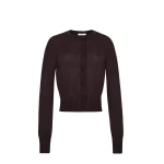 Adam Lippes Worth Cardigan in Fine Cashmere, Espresso | Cardigan | Luxury Shoes 
