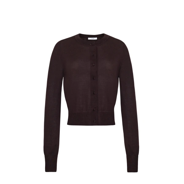 Adam Lippes Worth Cardigan in Fine Cashmere, Espresso | Cardigan | Luxury Shoes 
