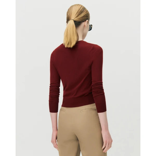 Adam Lippes Worth Cardigan in Fine Cashmere, Merlot