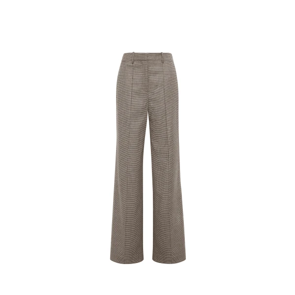 Wyatt Pant in Houndstooth Plaid, Camel Brown