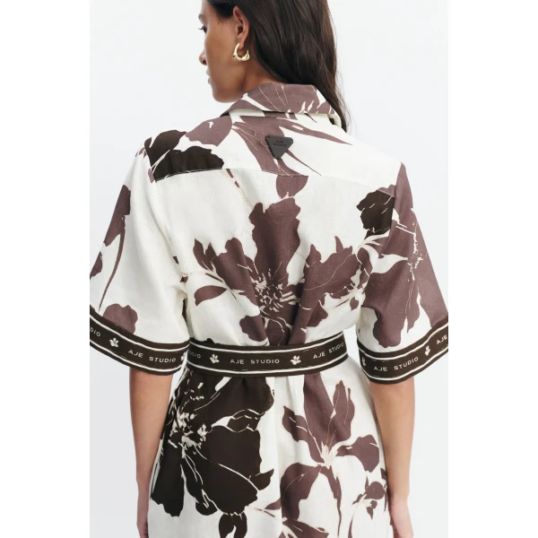 Aje Addie Mini Shirt Dress in Sierra Print | Mini Dresses | Luxury Shoes 