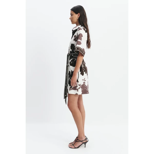 Aje Addie Mini Shirt Dress in Sierra Print | Mini Dresses | Luxury Shoes 