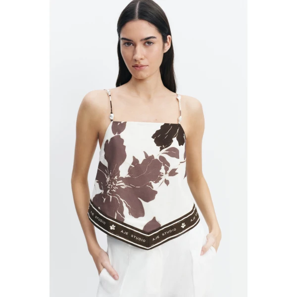 Aje Addie Tie Back Top in Sierra Print | Tops | Luxury Shoes 