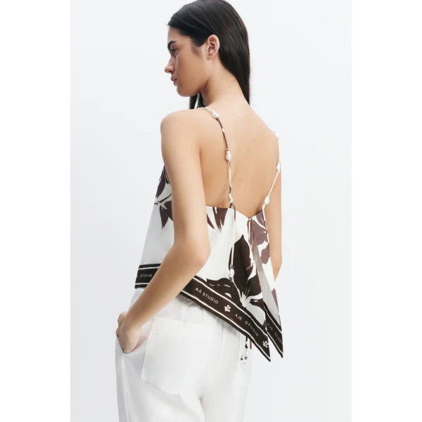 Aje Addie Tie Back Top in Sierra Print | Tops | Luxury Shoes 