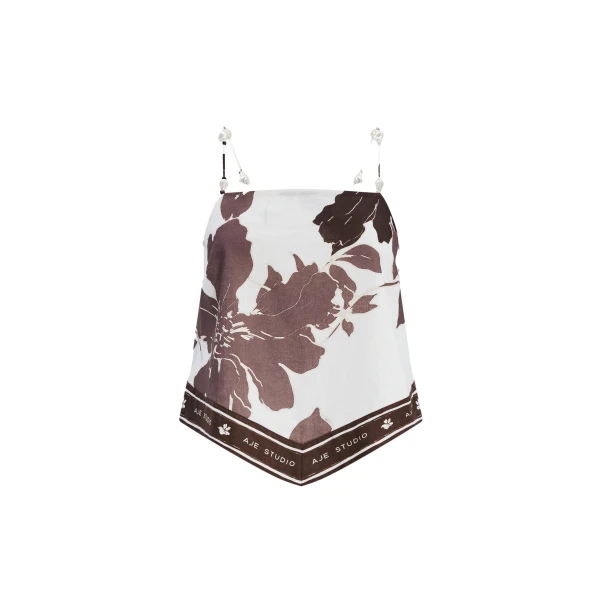 Aje Addie Tie Back Top in Sierra Print | Tops | Luxury Shoes 