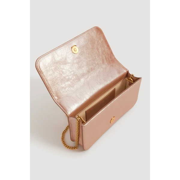 Aje Alessia Flower Clutch in Rose Gold Metallic | Clutch Bags | Luxury Shoes 