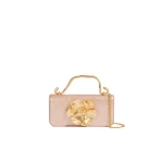 Aje Alessia Flower Clutch in Rose Gold Metallic | Clutch Bags | Luxury Shoes 