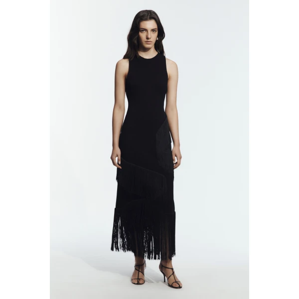 Aje Align Knit Maxi Dress in Black | Maxi Dresses | Luxury Shoes 