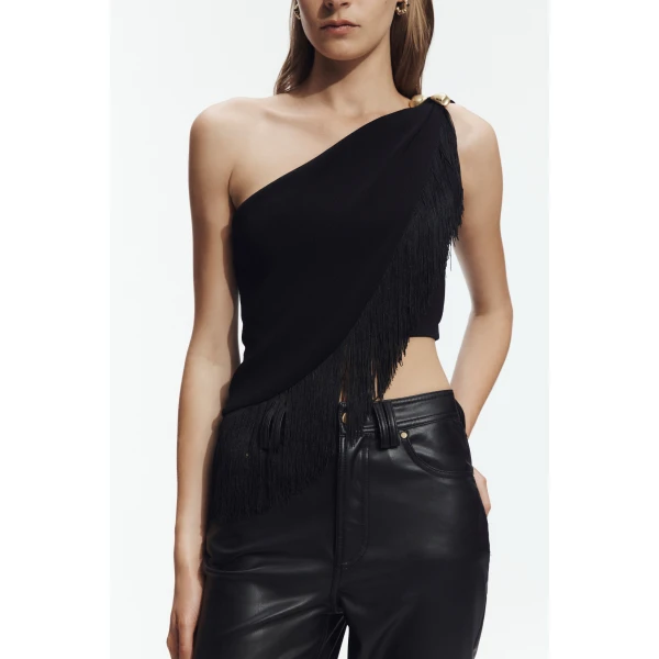 Aje Align Knit Top in Black | Knitwear | Luxury Shoes 