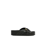 Aje Alina Stacked Slide in Black | Flip Flops & Slides | Luxury Shoes 