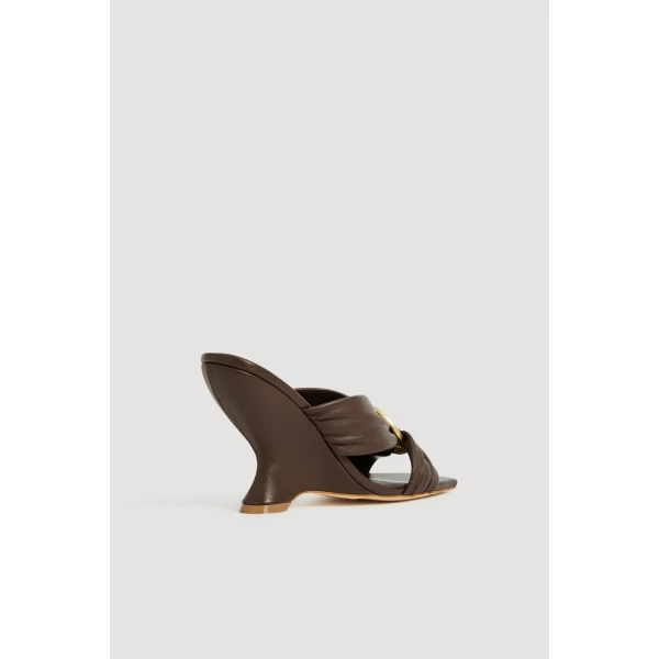 Aje Alina Wedge Mule in Chocolate | Heels | Luxury Shoes 