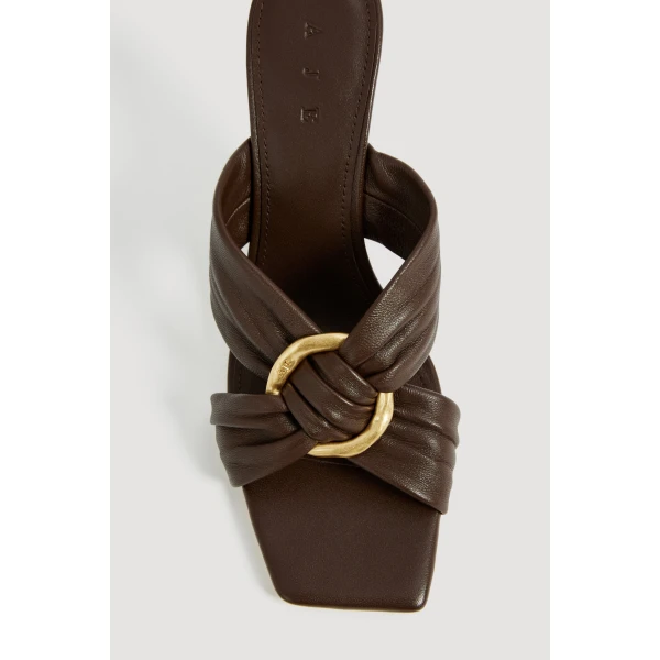 Aje Alina Wedge Mule in Chocolate | Heels | Luxury Shoes 