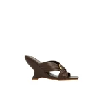 Aje Alina Wedge Mule in Chocolate | Heels | Luxury Shoes 