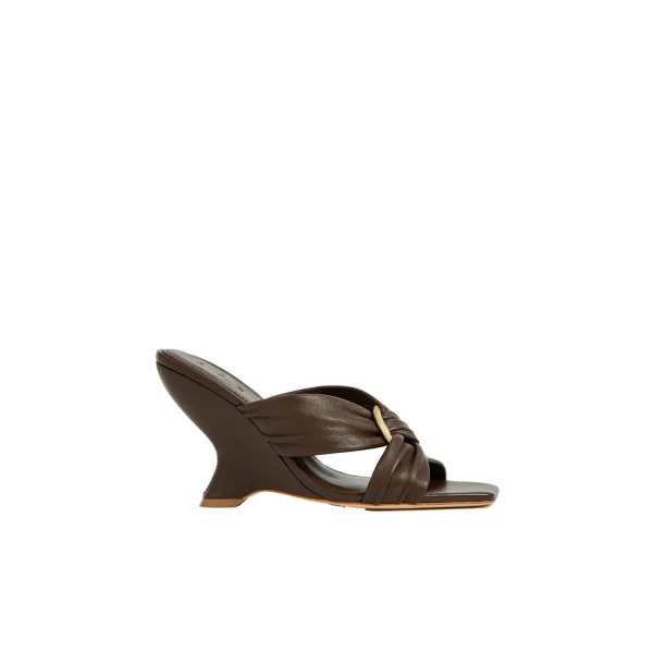Aje Alina Wedge Mule in Chocolate | Heels | Luxury Shoes 
