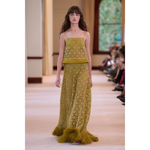 Aje Alora Lace Maxi Skirt in Avocado | Skirts | Luxury Shoes 