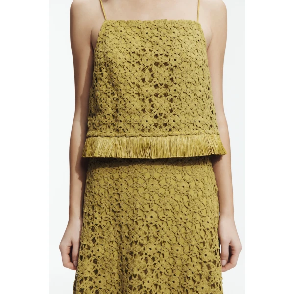 Aje Alora Lace Top in Avocado | Tops | Luxury Shoes 