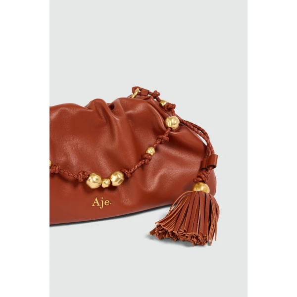Aje Amber Clutch in Chestnut | Clutch Bags | Luxury Shoes 