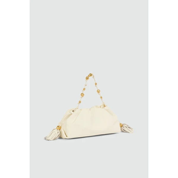 Aje Amber Clutch in Ivory | Clutch Bags | Luxury Shoes 