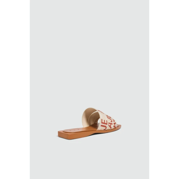 Aje Anais Slide in Chestnut/Natural | Flip Flops & Slides | Luxury Shoes 
