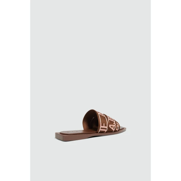 Aje Anais Slide in Chocolate | Flip Flops & Slides | Luxury Shoes 