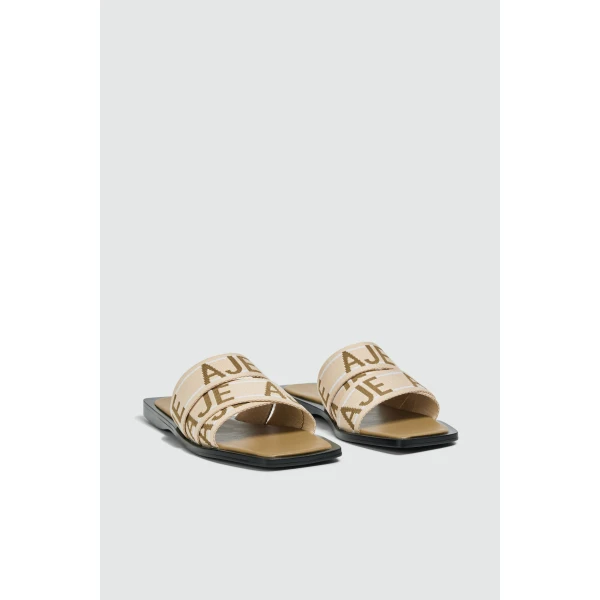 Aje Anais Slide in Olive/Natural | Flip Flops & Slides | Luxury Shoes 