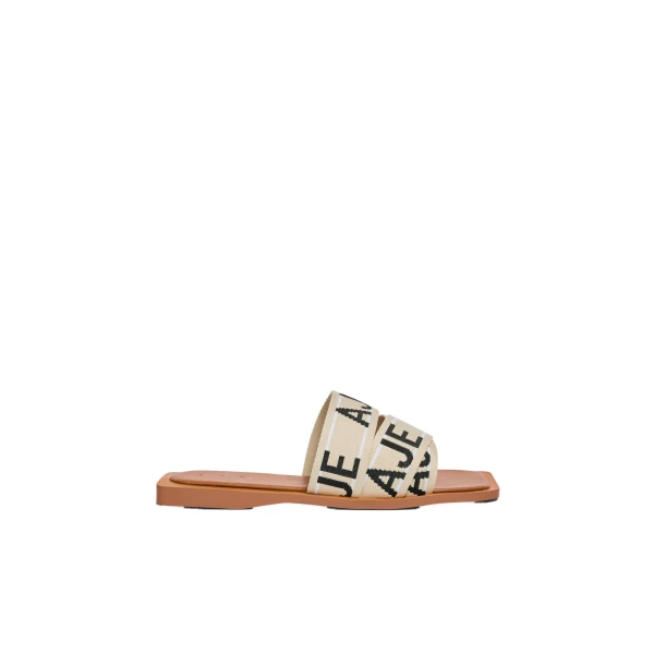 Aje Anais Slide in Tan/Natural | Flip Flops & Slides | Luxury Shoes 