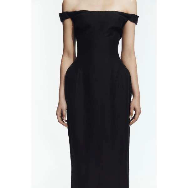Aje Aphrodite Midi Dress in Black | Midi Dresses | Luxury Shoes 