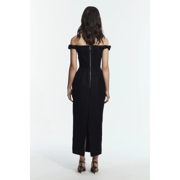 Aje Aphrodite Midi Dress in Black | Midi Dresses | Luxury Shoes 