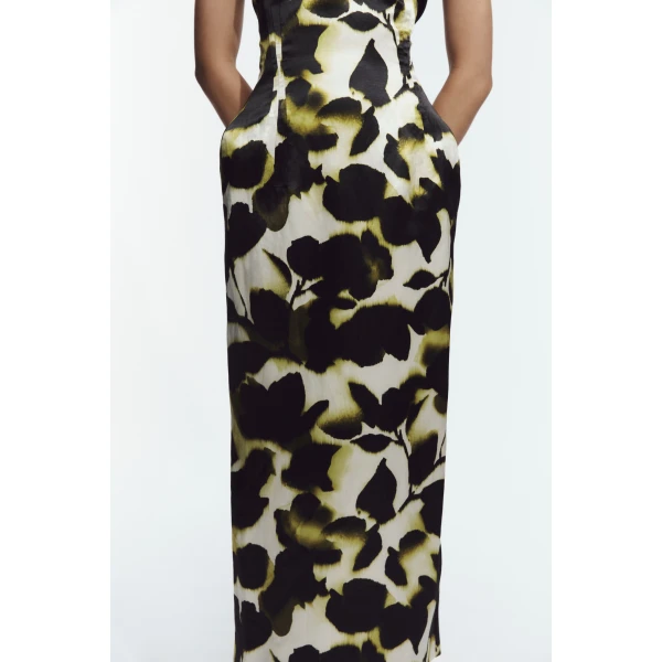 Aje Aphrodite Midi Dress in Ink Folia | Midi Dresses | Luxury Shoes 