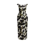 Aje Aphrodite Midi Dress in Ink Folia | Midi Dresses | Luxury Shoes 