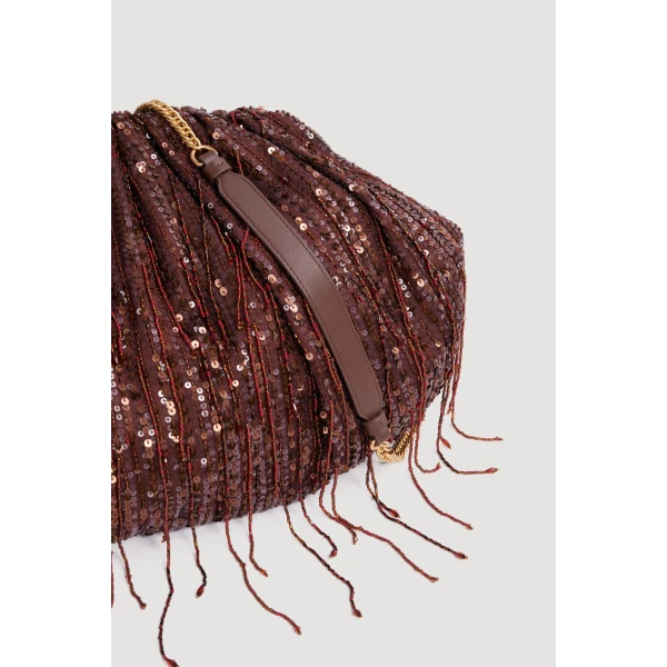 Aje Arden Embellished Clutch in Mahogany | Clutch Bags | Luxury Shoes 