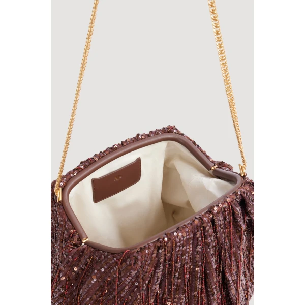 Aje Arden Embellished Clutch in Mahogany | Clutch Bags | Luxury Shoes 