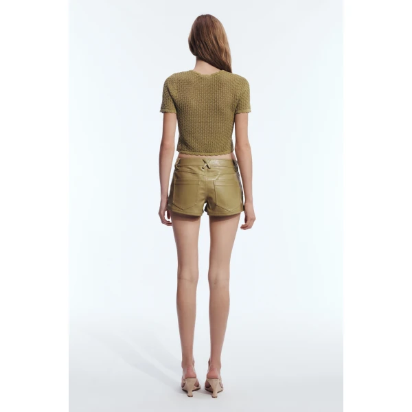 Aje Asher Knit Tee in Avocado | Knitwear | Luxury Shoes 