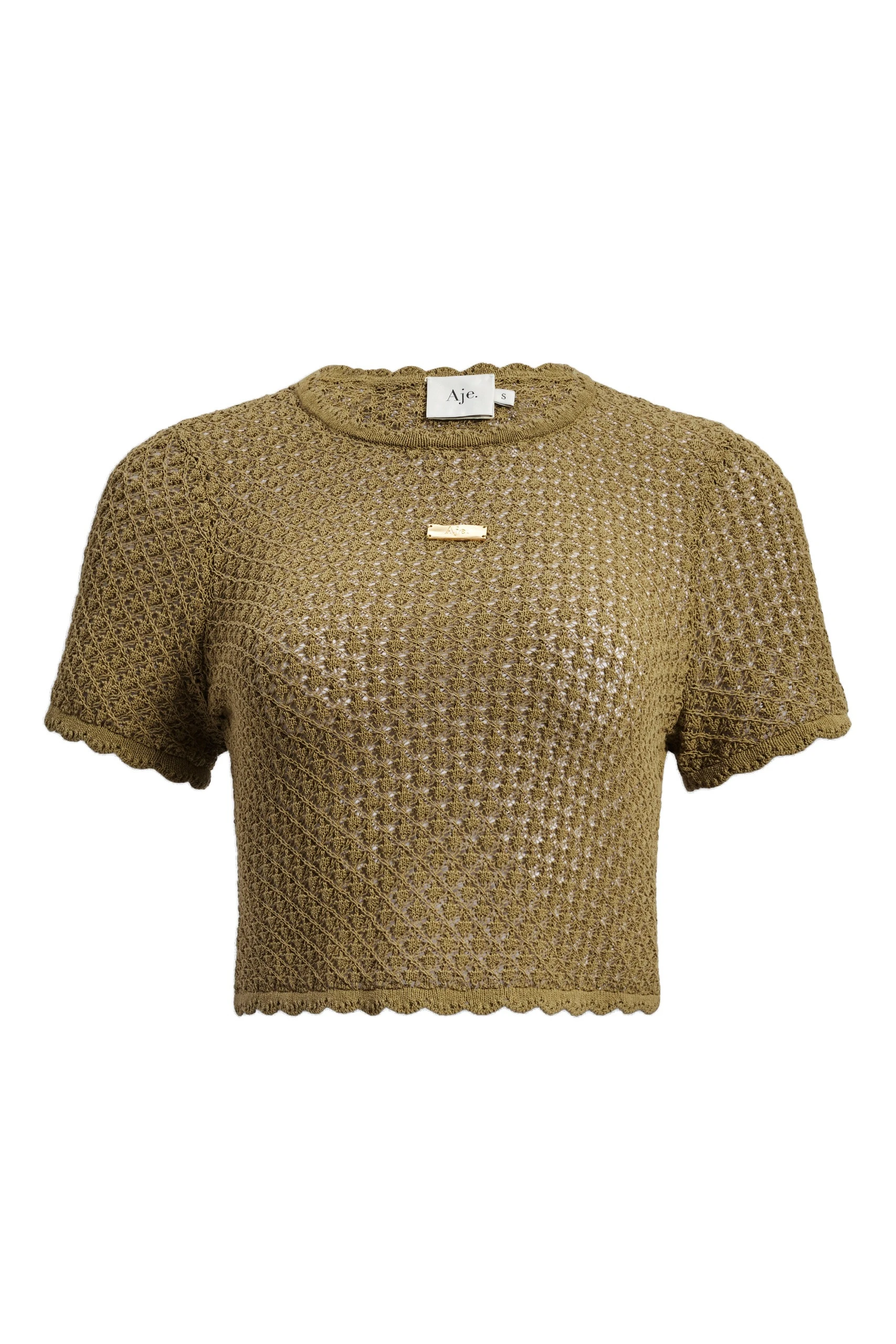 Aje Asher Knit Tee Avocado Aje Asher Knit Tee in Avocado | Knitwear | Luxury Shoes