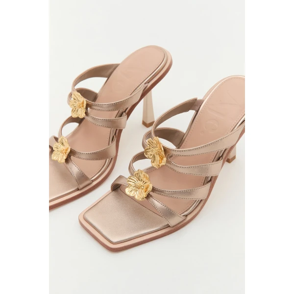 Aje Aventura Heel in Champagne Gold | Heels | Luxury Shoes 