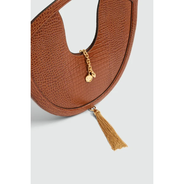 Aje Bijou Croc Emboss Bag in Amber Croc | Shoulder & Crossbody Bags | Luxury Shoes 