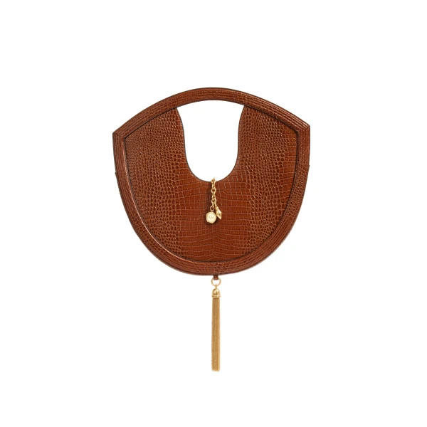 Aje Bijou Croc Emboss Bag in Amber Croc | Shoulder & Crossbody Bags | Luxury Shoes 